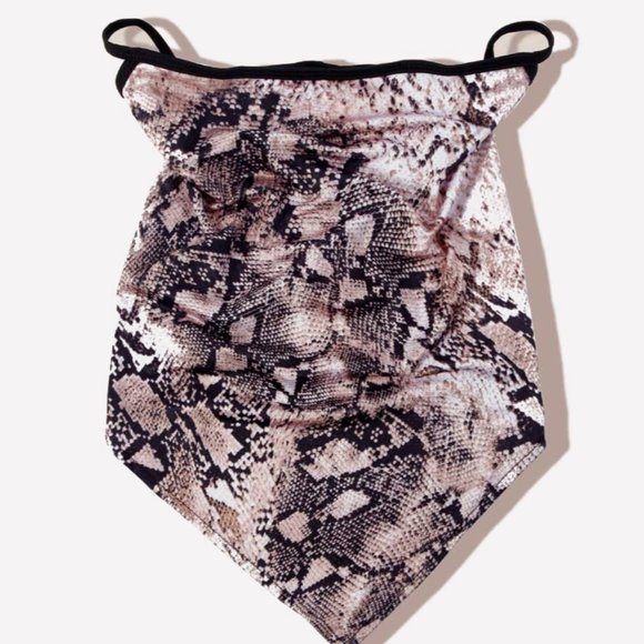 Snakeskin Mask Gaiter Scarf w/ Ear Loops - Picture 2 of 8